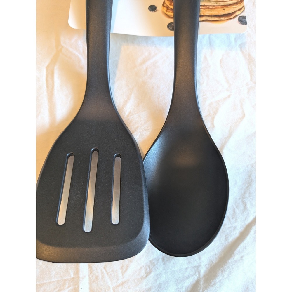 KitchenAid 2 Piece Tool Set Slotted Turner Basting Spoon Pink Black - Picture 3 of 6